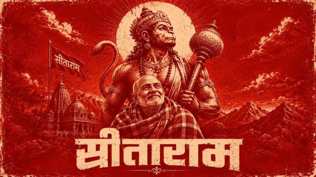 Neem Karoli Baba Maharaj Ji with Hanuman Ji — सीताराम